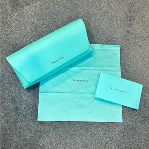 Tiffany & Co. Eyeglass case and cleaning cloth with certificate of authenticity